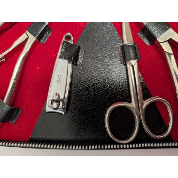 Vintage Austrian Made Manicure Kit With Ground Leather Case & 12 Tools - Picture 5 of 11